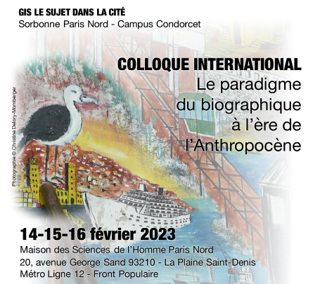 Intervention le 15 fev. 23 au colloque International de Recherche Biographique en Éducation pour des Regards croisés sur une « Démarche appliquée de médiation socio-éducative écologique ou numérique » (DAMSEN)