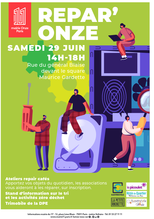 Participation au Repar’onze du samedi 29 juin sur Paris (MVAC 11e)